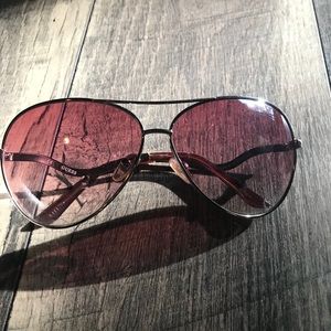 Guess Pilot pink and silver sunglasses